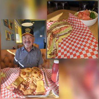 Golden Ox - Shrimp platter and chicken sandwich - Burgers Near Me - Fullerton, California