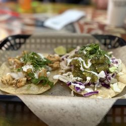 Sancho’s Tacos - Chicken and flounder pounder tacos.