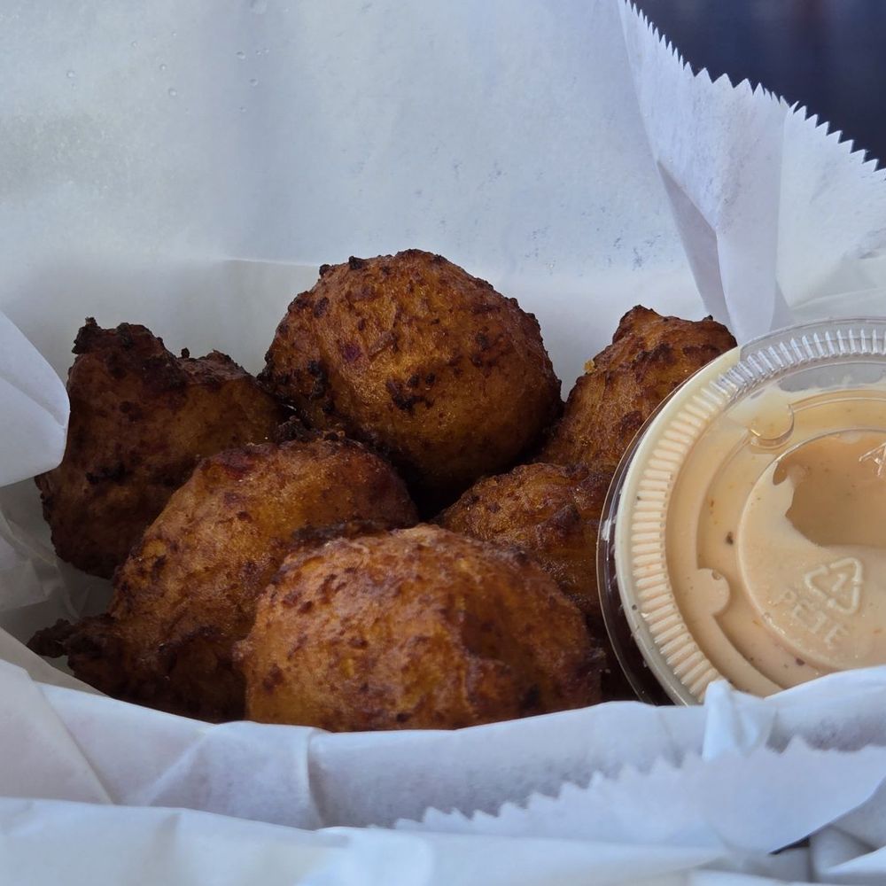 Conch fritters with ranch sauce Conch fritters with ranch sauce