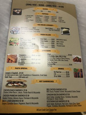 Menu photo 2 A Pizza Mart Seattle, WA