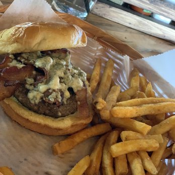 Double Barrel Kitchen & Bar - World's smallest $11 burger. Doesn't even cover 1/2 the bun. - Sports Bars Near Me - Westerville, Ohio