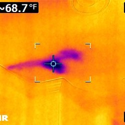 3 Arrows Property Inspection - Hidden water leaks behind drywall observed with infrared.