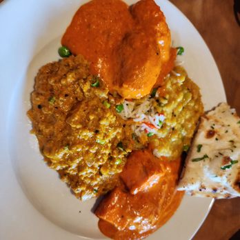 Bollywood Kitchen - Delicious plate of vegetarian favorites, Malai Kofta, Baingan Bharta, Paneer Tikka Masala, Tadka Dal, Peas Palau, and Garlic Naan. - Indian Near Me - Healdsburg, California Bollywood Kitchen - Delicious plate of vegetarian favorites, Malai Kofta, Baingan Bharta, Paneer Tikka Masala, Tadka Dal, Peas Palau, and Garlic Naan. - Indian Near Me - Healdsburg, California