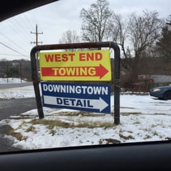 West End Towing - Notice how big a damn sign is.