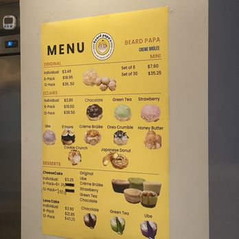 Beard Papa's - Menu - Desserts Near Me - San Mateo, California Beard Papa's - Menu - Desserts Near Me - San Mateo, California