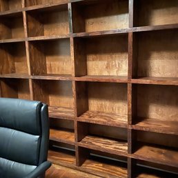Custom made bookshelves made by Miguel!