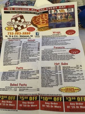 Menu photo 1 Angelo's Pizza & Sub Shop Matawan, NJ