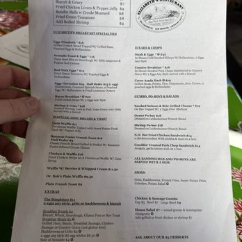 Elizabeth's Restaurant - Menu - Southern Near Me - New Orleans, Louisiana Elizabeth's Restaurant - Menu - Southern Near Me - New Orleans, Louisiana