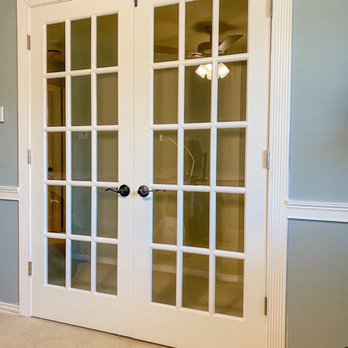 Diaz Remodeling - French doors they installed from inside the office - General Contractors Near Me