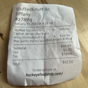 StuffedEnuff - Waited over a hour and half!! Wanted a tip before paying for meal!!! - Food Delivery Services Near Me - Columbus, Ohio