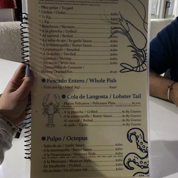 Pelícanos - Menu - Seafood Near Me - Puerto Morelos, ROO Pelícanos - Menu - Seafood Near Me - Puerto Morelos, ROO