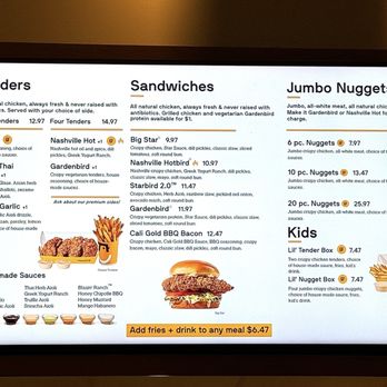 Starbird Chicken - Starbird Menu- 8/25 - Chicken Shop Near Me - Campbell, California
