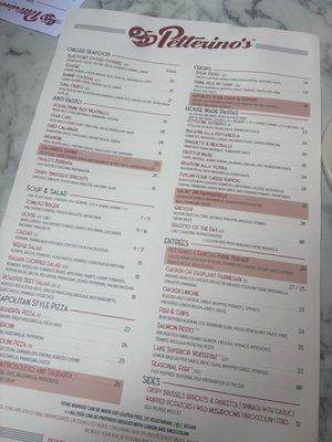 Menu photo 1 Petterinos Chicago, IL Menu photo 1 Petterinos Chicago, IL