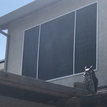 Steve's Mobile Sunscreens Inc - Very large master bedroom window that used to heat up and stay hot all day...not anymore! - General Contractors Near Me
