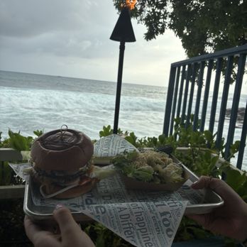 Kai Eats + Drinks - Double smash burger with a Caesar salad - Tacos Near Me - Kailua-Kona, Hawaii Kai Eats + Drinks - Double smash burger with a Caesar salad - Tacos Near Me - Kailua-Kona, Hawaii