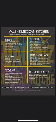 Menu photo 5 Valenz Mexican Kitchen Cameron Park, CA