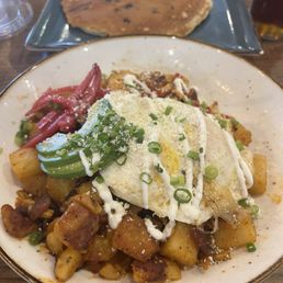 Honey Chipotle Chicken Hash and Blueberry Pancake Honey Chipotle Chicken Hash and Blueberry Pancake