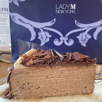 Lady M Cake Boutique - Amedei Chocolate Mille Crêpe - cocoa crêpes with pastry cream featuring Amedei chocolate from Italy - Bakeries Near Me - Tysons, Virginia