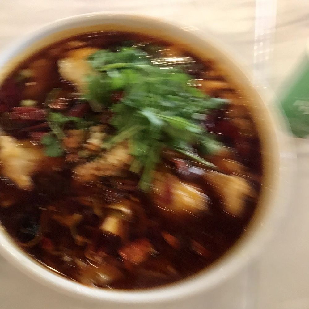 Changan Kitchen - Horrible blurry photo of the spicy fish broth, but so good! Lots of ingredients buried at the bottom. BIG portion. - Chinese Near Me - Ontario, California Changan Kitchen - Horrible blurry photo of the spicy fish broth, but so good! Lots of ingredients buried at the bottom. BIG portion. - Chinese Near Me - Ontario, California