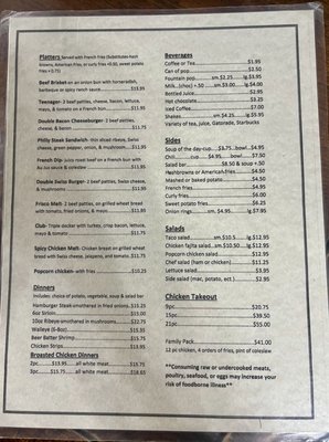 Menu photo 2 Thompson's Cafe Cavalier, ND Menu photo 2 Thompson's Cafe Cavalier, ND