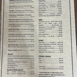 Thompson's Cafe - Menu