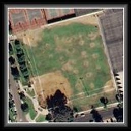 overhead of the baseball diamond overhead of the baseball diamond