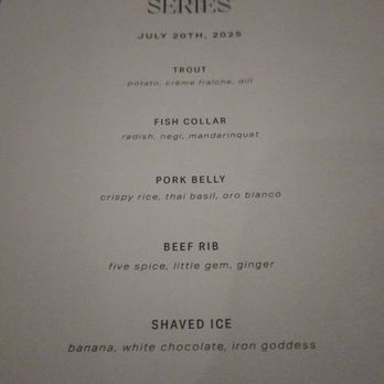 Kato - Summer Sunday series menu - Taiwanese Near Me - Los Angeles, California