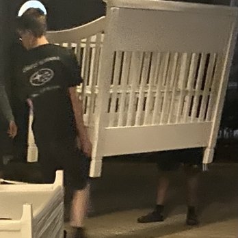 PICKUP - Photo of movers bringing in crib unwrapped, hence all the scratches and damage - Couriers & Delivery Services Near Me - Plano, Texas PICKUP - Photo of movers bringing in crib unwrapped, hence all the scratches and damage - Couriers & Delivery Services Near Me - Plano, Texas