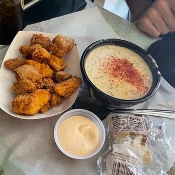 Fishbones - catfish bites special and crab soup - New American Near Me - Greensboro, North Carolina