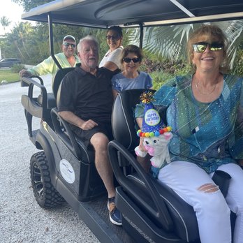 Islamorada Luxury Carts - Bday celebration carting thru IslaMorada aboard IslaMorada Luxury Carts - Golf Cart Rentals Near Me