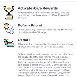 CSL Plasma - $100 New Donor bonus: use my code in CSL app