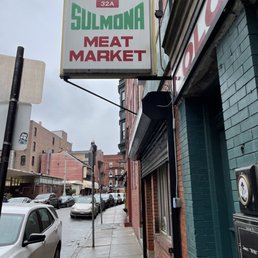 a sign for sulmon meat market