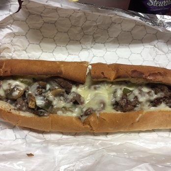 Derosier's - Mmmm nice large philly with lots of cheese, mushrooms and onions. - Pizza Near Me - Freeport, Maine