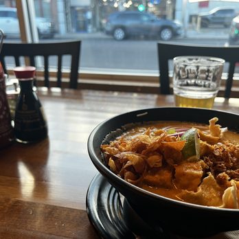 Gin Sen - A local beer and an a perfectly seasoned dish. - Ramen Near Me - Pocatello, Idaho Gin Sen - A local beer and an a perfectly seasoned dish. - Ramen Near Me - Pocatello, Idaho
