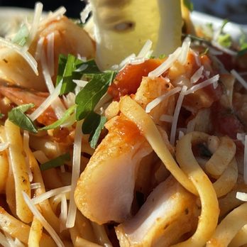 Mari's Kitchen - Seafood Pasta with Marinara sauce - Breakfast & Brunch Near Me - Florence, Oregon