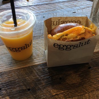 Eggslut - Fairfax with orange juice - Breakfast & Brunch Near Me - Los Angeles, California Eggslut - Fairfax with orange juice - Breakfast & Brunch Near Me - Los Angeles, California