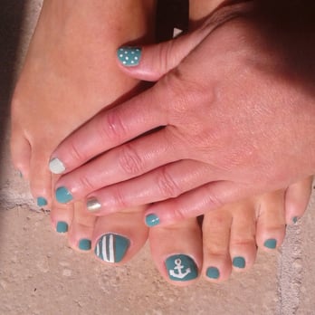 Luv Nail Shop - a Nautical design that I requested - Nail Salons Near Me - Miami, Florida Luv Nail Shop - a Nautical design that I requested - Nail Salons Near Me - Miami, Florida
