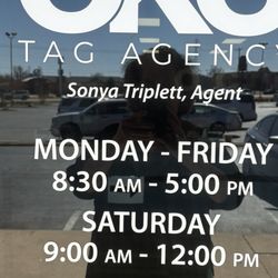 Express Tag Agency - Hours of operation