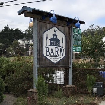 The Barn - Road sign. Watch out for it as the driveway is small - Burgers Near Me - Half Moon Bay, California