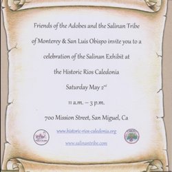 Historic Rios-Caledonia Adobe - Come to our event Saturday May 2nd 11-3
Celebrating our new exhibit with the local Salinan Tribe