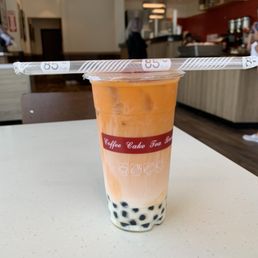 Thai tea with boba Thai tea with boba