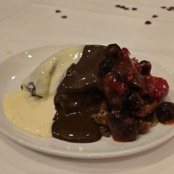 801 Chophouse - Choclolate Souffle drenched in provided sauces - Steakhouses Near Me - Des Moines, Iowa
