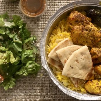 Kabob Shack - Broadway - Rice and Kabob Plate (Chicken). The salad comes with.  Amazing!  10/10. - Afghan Near Me - Chula Vista, California