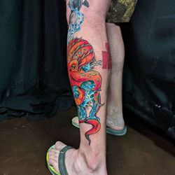 Octopus and aquatic tattoo