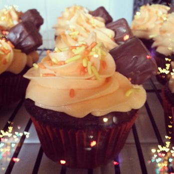 Lovely Cupcakes - a chocolate cupcake with frosting and sprinkles - Desserts Near Me - Corona, California