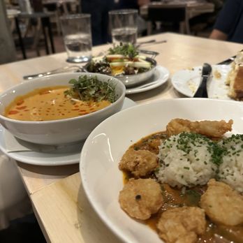 Eunice - Blue crab bisque. Shrimp étouffée. Brussels sprouts - Cajun/Creole Near Me - Houston, Texas Eunice - Blue crab bisque. Shrimp étouffée. Brussels sprouts - Cajun/Creole Near Me - Houston, Texas