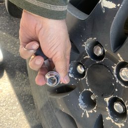 Front tire passenger side not on . This does not make a safe mount Front tire passenger side not on . This does not make a safe mount