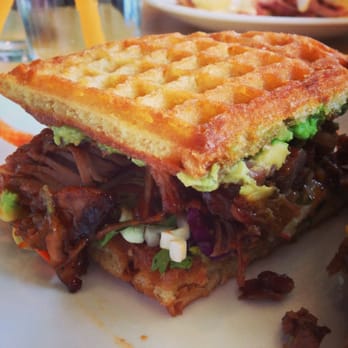 Early Bird - Pulled pork waffle sandwich - New American Near Me - Fullerton, California