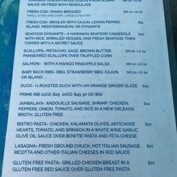 Menu, summer special and outdoor seating