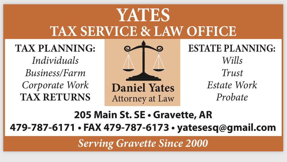 YATES TAX SERVICE Updated August 2024 205 Main St SE, Gravette